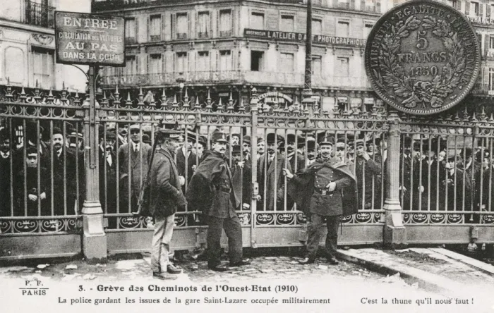 Framed Print : France - Strike of the Western (State) railwaymen Framed Print : France - Strike of the Western (State) railwaymen