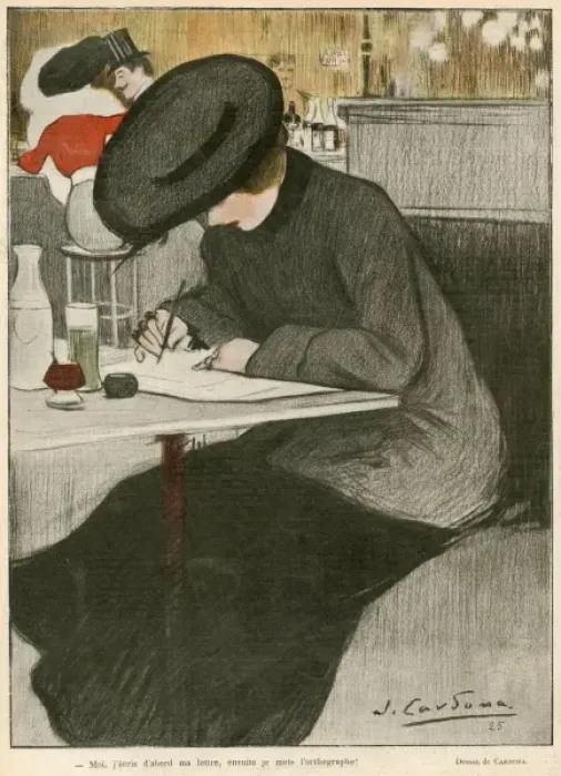 Framed Print : France / Woman Writing 20C Framed Print : France / Woman Writing 20C