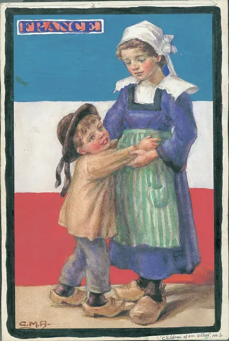 Framed Print : France. WWI Children of the Allies, artwork Framed Print : France. WWI Children of the Allies, artwork