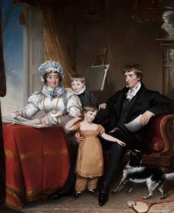 Framed Print : Francis Johnston, his Wife and Two Nephews Framed Print : Francis Johnston, his Wife and Two Nephews