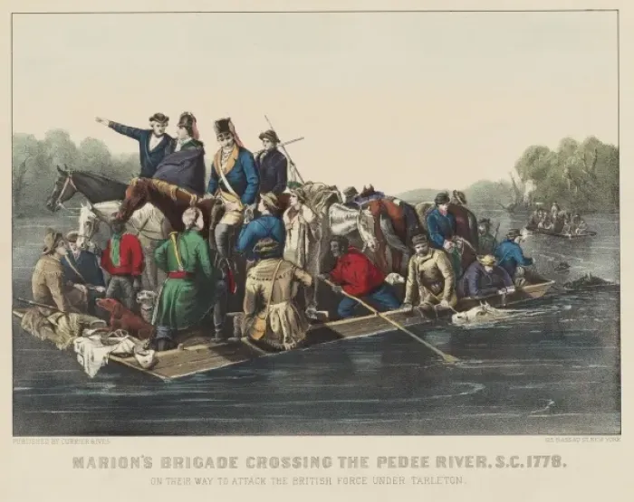 Framed Print : Francis Marions Brigade Crossing the Pedee River, S. C. 1778 Framed Print : Francis Marions Brigade Crossing the Pedee River, S. C. 1778