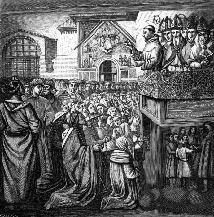 Framed Print : Francis Preaches Framed Print : Francis Preaches