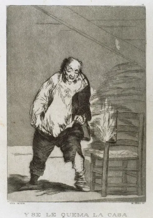 Framed Print : Francisco Goya (1746-1828). Caprices. Plaque 18. And the hou Framed Print : Francisco Goya (1746-1828). Caprices. Plaque 18. And the hou
