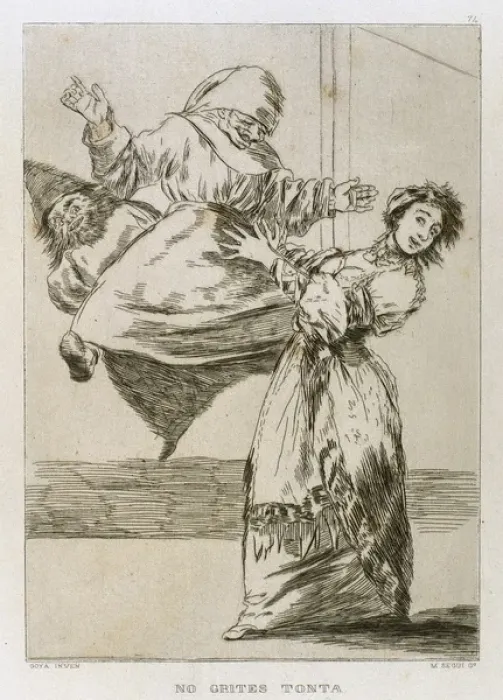 Framed Print : Francisco Goya (1746-1828). Caprices. Plaque 74. Don t screa Framed Print : Francisco Goya (1746-1828). Caprices. Plaque 74. Don t screa