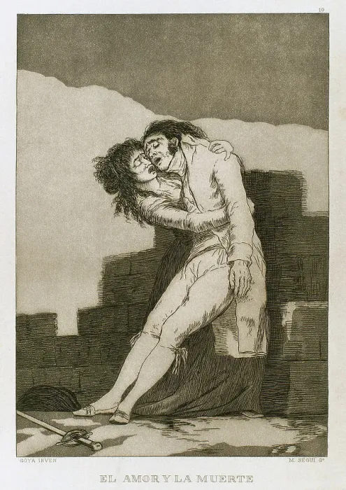 Framed Print : Francisco Goya (1746-1828). Caprices. Plaque 10. Love and d Framed Print : Francisco Goya (1746-1828). Caprices. Plaque 10. Love and d