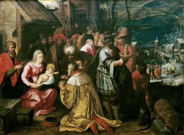 Framed Print : FRANCKEN, Frans III (1607-1667). Adoration of Framed Print : FRANCKEN, Frans III (1607-1667). Adoration of