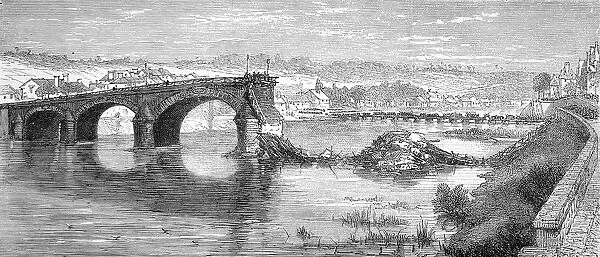 Franco-Prussian War. The Bridge at Corbeil, blown up by the F