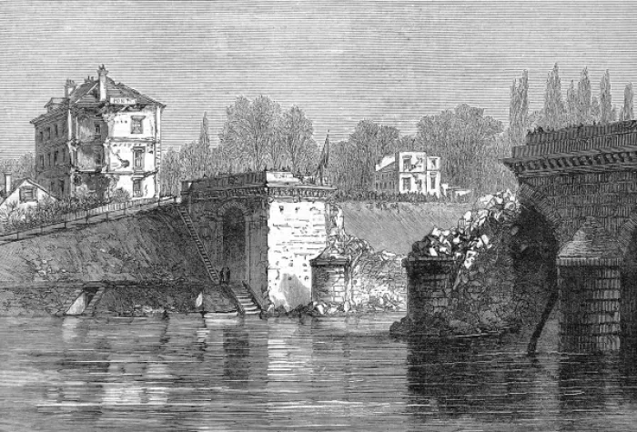 Framed Print : Franco-Prussian War. The Bridge at Sevres Framed Print : Franco-Prussian War. The Bridge at Sevres