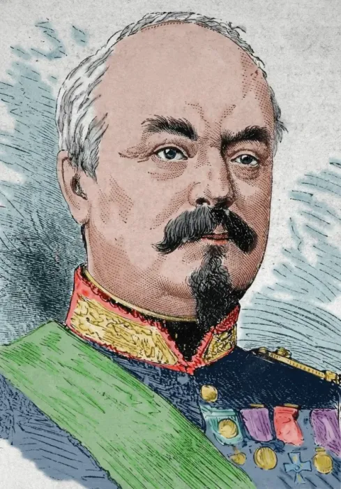 Framed Print : Francois Achille Bazaine (1811-1888). Colored engraving Framed Print : Francois Achille Bazaine (1811-1888). Colored engraving