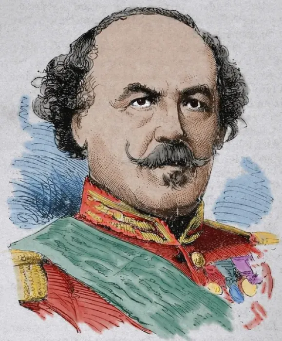 Framed Print : Francois Certain-Canrobert (1809-1895). Engraving. Colored Framed Print : Francois Certain-Canrobert (1809-1895). Engraving. Colored
