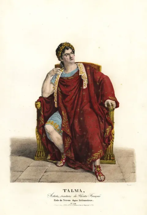 Framed Print : Francois Joseph Talma as Nero in Britannicus, 1817 Framed Print : Francois Joseph Talma as Nero in Britannicus, 1817