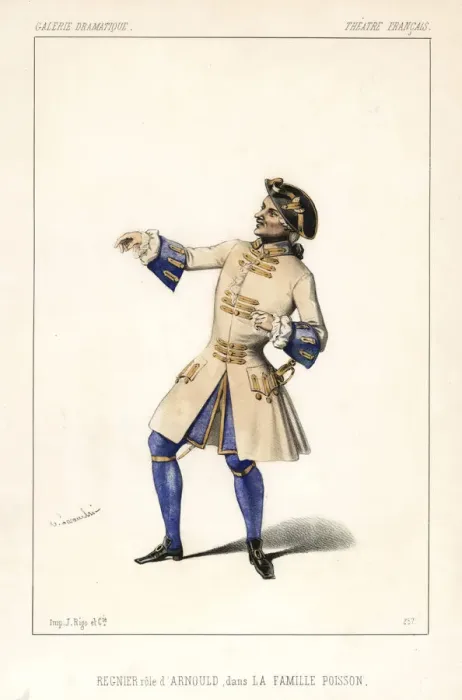 Framed Print : Francois Regnier as Arnould in La Famille Poisson, 1845