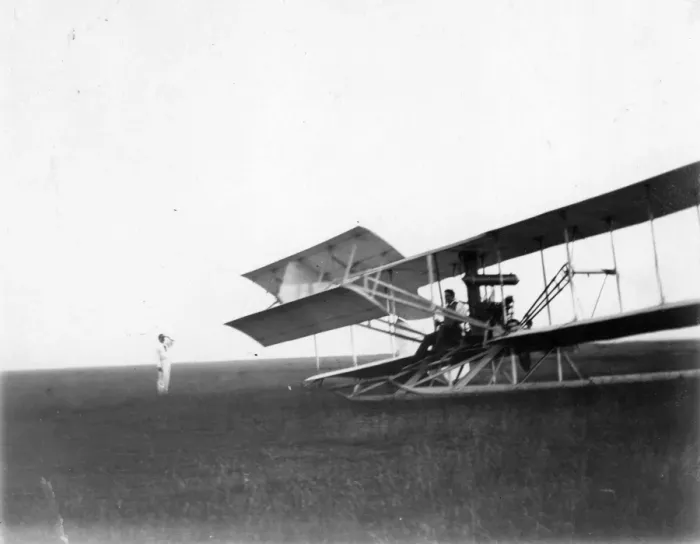 Framed Print : Frank McClean on the Short Biplane No1 Framed Print : Frank McClean on the Short Biplane No1
