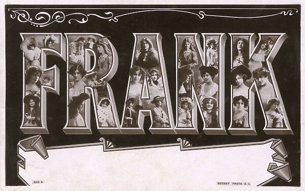 Frank Postcard, the letters containing female portraits