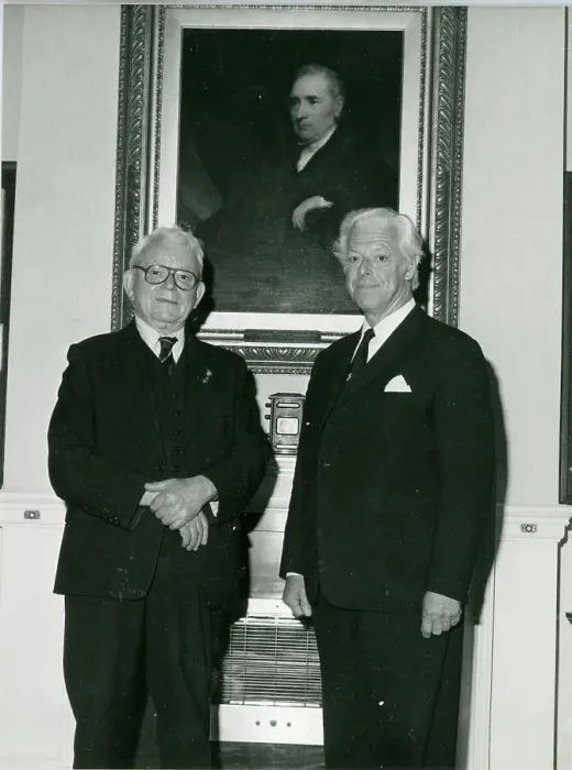 Framed Print : Frank Whittle with IMechE President, David Penny Framed Print : Frank Whittle with IMechE President, David Penny