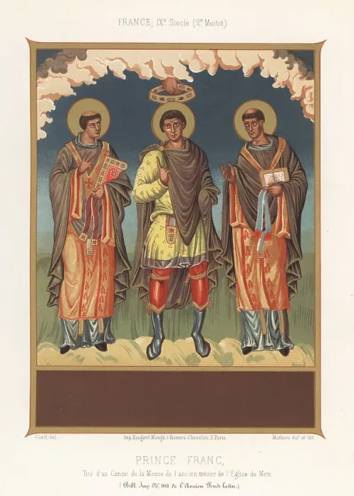 Framed Print : Frankish prince anointed by divine right, 9th century Framed Print : Frankish prince anointed by divine right, 9th century