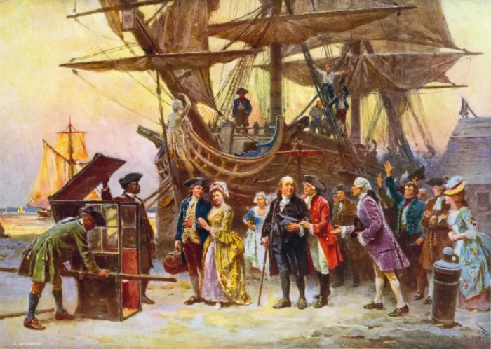Framed Print : Franklins return to Philadelphia, 1785 Framed Print : Franklins return to Philadelphia, 1785