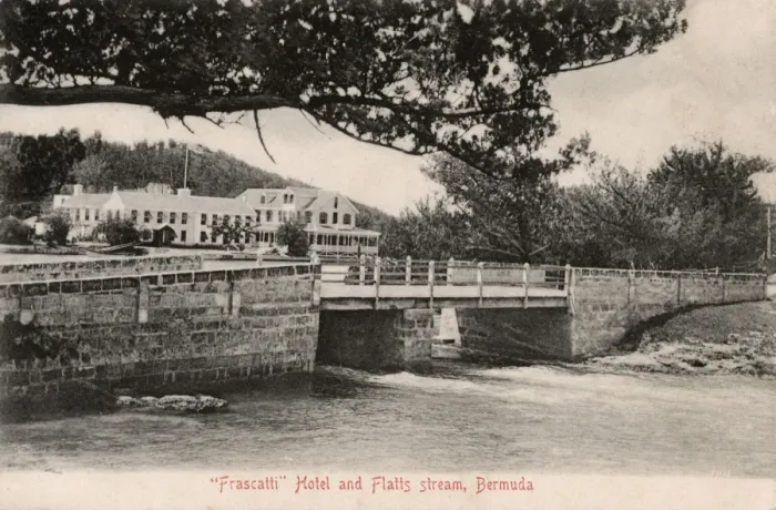 Framed Print : Frascatti Hotel and Flatts Stream, Bermuda Framed Print : Frascatti Hotel and Flatts Stream, Bermuda