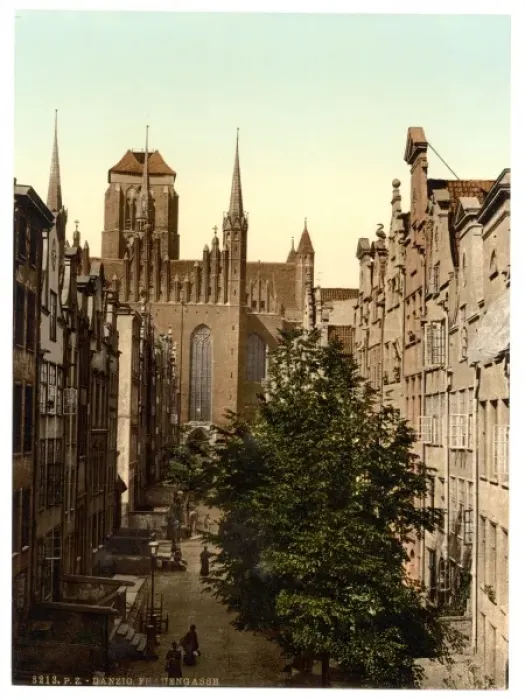 Framed Print : Frauengasse, Danzig, West Prussia, Germany (i. e. Gdansk, Po Framed Print : Frauengasse, Danzig, West Prussia, Germany (i. e. Gdansk, Po