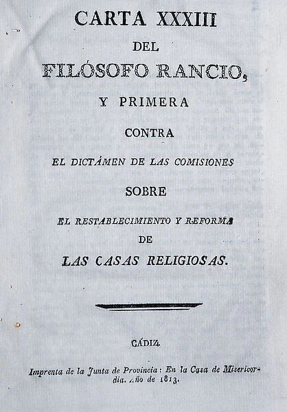 Fray Francisco Alvarado (1756-1814) known by the Philosopher