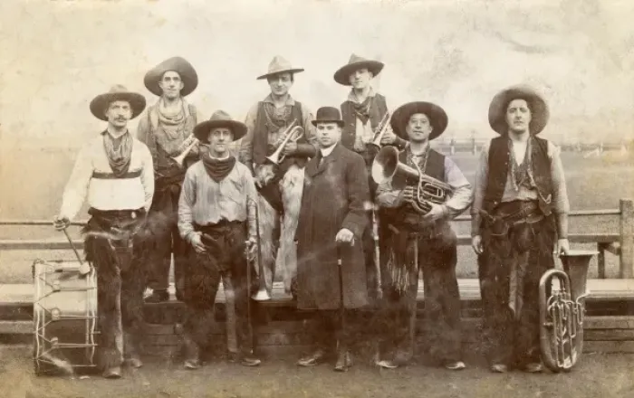 Framed Print : The Fred Brown cowboy band and manager of White Man Co Framed Print : The Fred Brown cowboy band and manager of White Man Co