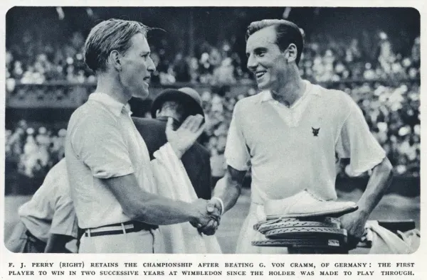 Fred Perry with Gottfried Von Cramm Wimbledon Print Art