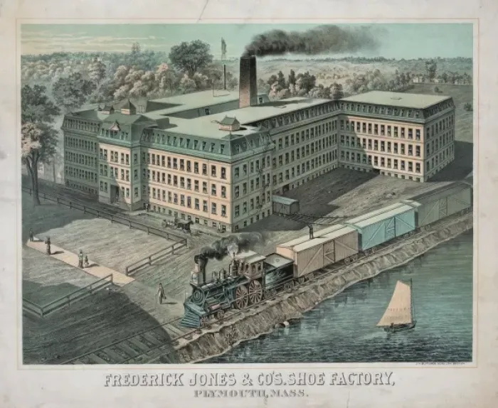 Framed Print : Frederick Jones & Co s. shoe factory, Plymouth, Mass Framed Print : Frederick Jones & Co s. shoe factory, Plymouth, Mass