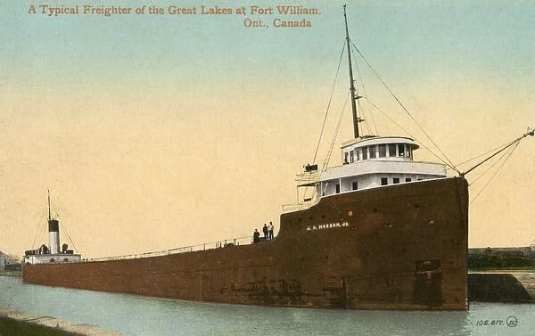 A Freighter of the Great Lakes - Fort William, Canada
