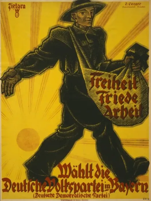 Framed Print : Freiheit, Friede, Arbeit. Wahlt die Deutsche Volkspartei in Framed Print : Freiheit, Friede, Arbeit. Wahlt die Deutsche Volkspartei in
