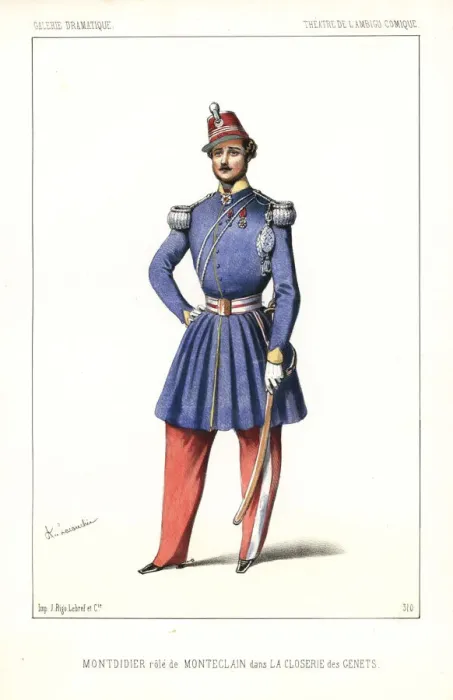 Framed Print : French actor Montdidier as Monteclain in La Framed Print : French actor Montdidier as Monteclain in La