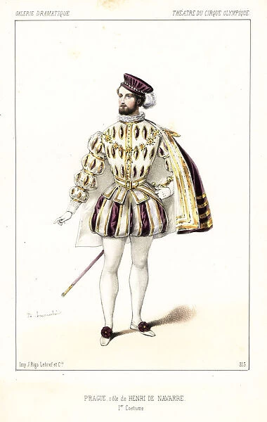 French actor Prague as Henri de Navarre in Henri IV, 1846