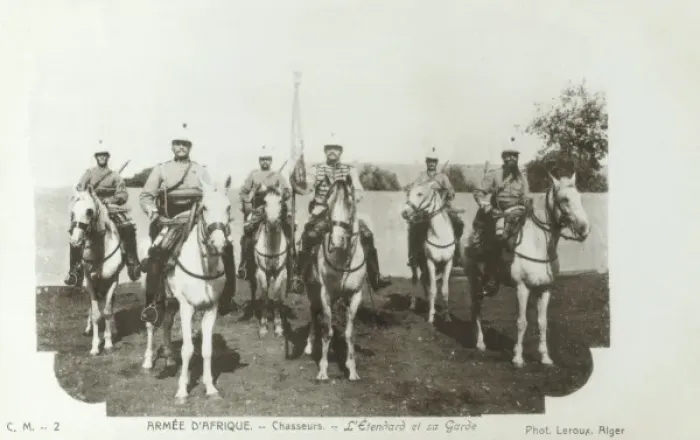 Framed Print : French Army in Africa - Cavalry with Standard Framed Print : French Army in Africa - Cavalry with Standard