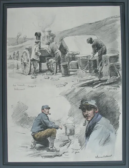 Framed Print : French army field kitchen at Camp No 5, M鲩ecourt Framed Print : French army field kitchen at Camp No 5, M鲩ecourt