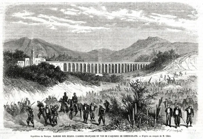Framed Print : French army marching to Mexico City 1863 Framed Print : French army marching to Mexico City 1863