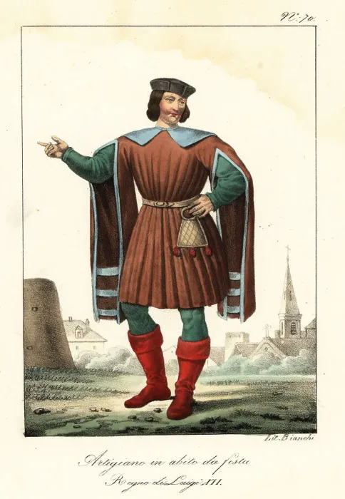 Framed Print : French artisan in costume for a festival, 1512 Framed Print : French artisan in costume for a festival, 1512