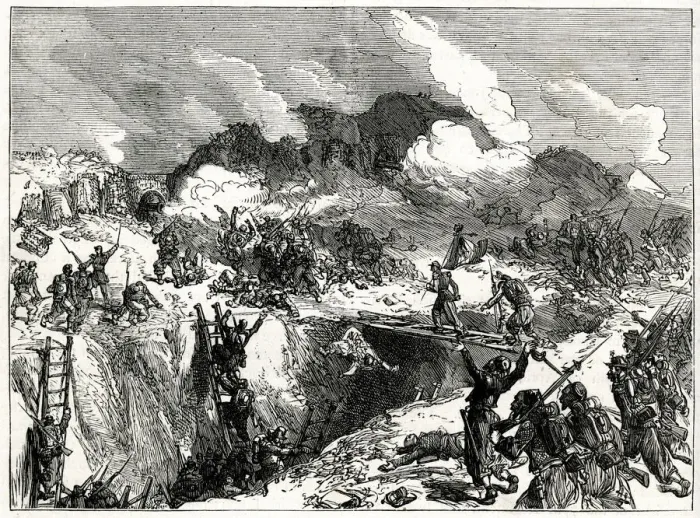 Framed Print : French Attack on the Malakoff, 8 September 1855, Crimean War Date: 1855 Framed Print : French Attack on the Malakoff, 8 September 1855, Crimean War Date: 1855