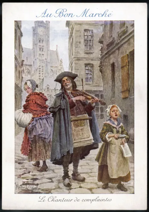 Framed Print : FRENCH BALLAD SELLER Framed Print : FRENCH BALLAD SELLER