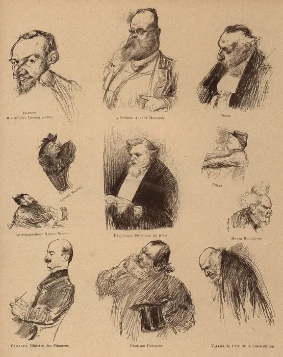 Framed Print : French Caricatures, Hodgepodge of Heads Framed Print : French Caricatures, Hodgepodge of Heads