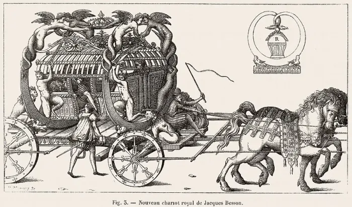 Framed Print : French carriage, 16th century Framed Print : French carriage, 16th century