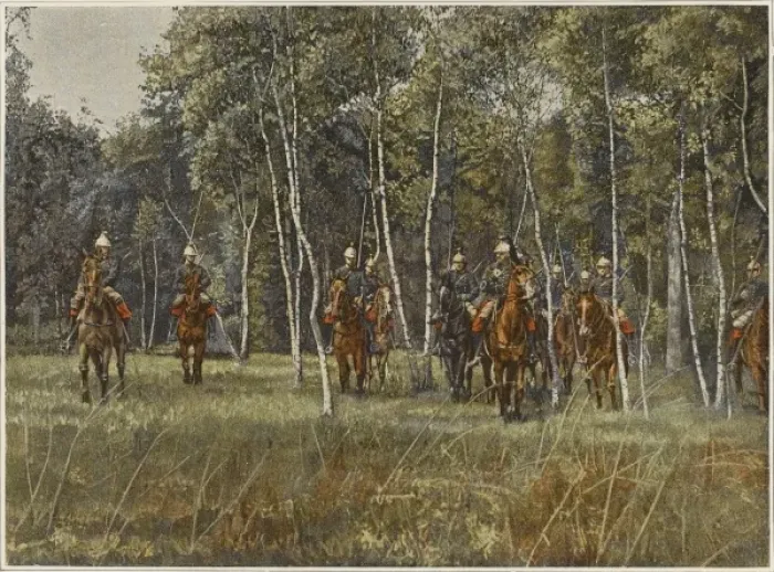 Framed Print : French Cavalry in Wood Framed Print : French Cavalry in Wood