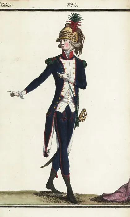 Framed Print : French chasseur in uniform, 1790 Framed Print : French chasseur in uniform, 1790