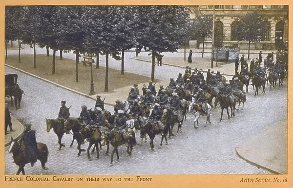 French Colonial Cavalry moving to the front - WWI