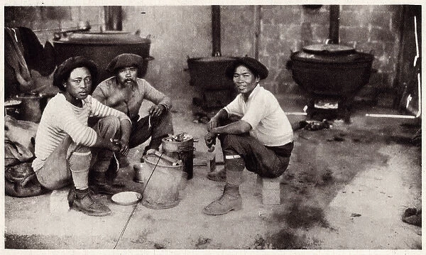 French colonial soldiers preparing a meal 1916