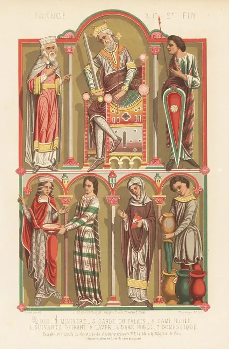 Framed Print : French costumes of the 12th century Framed Print : French costumes of the 12th century