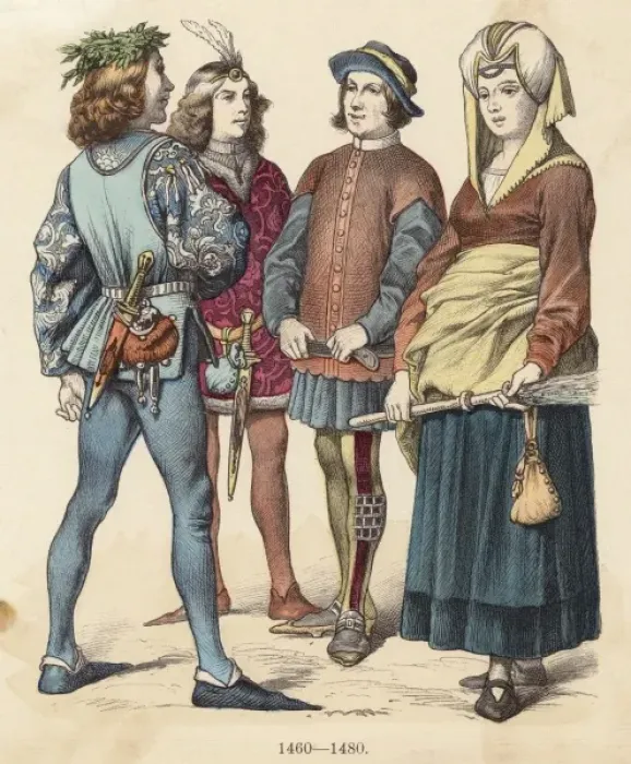 Framed Print : French Costumes 1460-80 Framed Print : French Costumes 1460-80