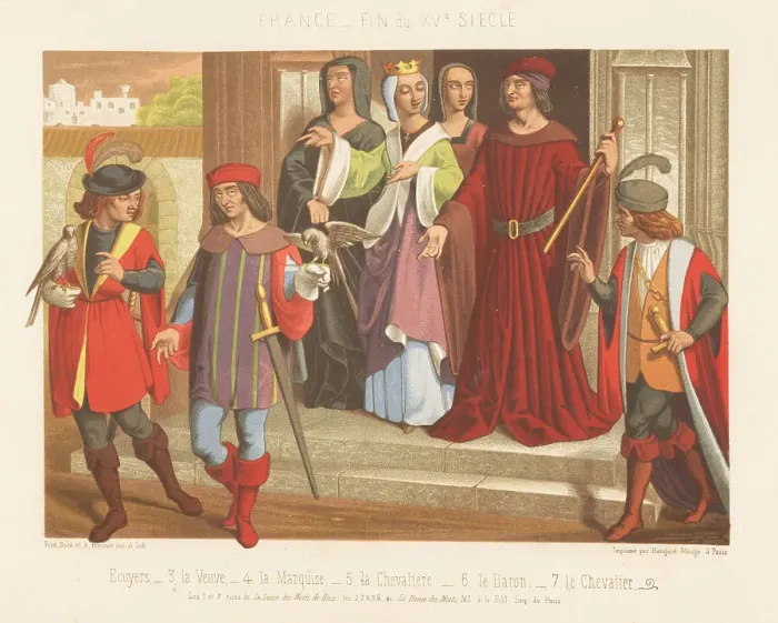 Framed Print : French costumes, end of the 15th century Framed Print : French costumes, end of the 15th century