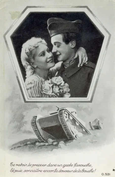 Framed Print : French couple saying goodbye in wartime Framed Print : French couple saying goodbye in wartime