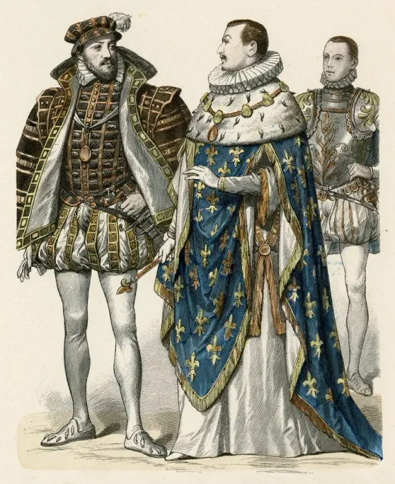 Framed Print : French Court Dress C1520 Framed Print : French Court Dress C1520