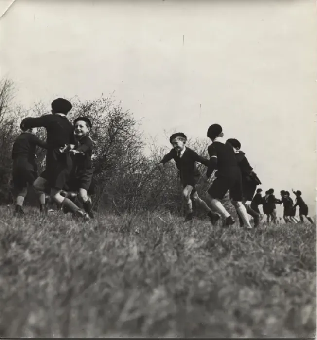 Framed Print : French cub scouts playing in a field