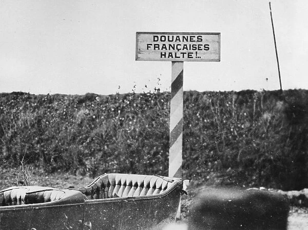 French customs sign, Western Front, WW1